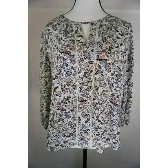 Collective Concepts Paisley Floral Blouse, Size MP - Picture 2 of 14